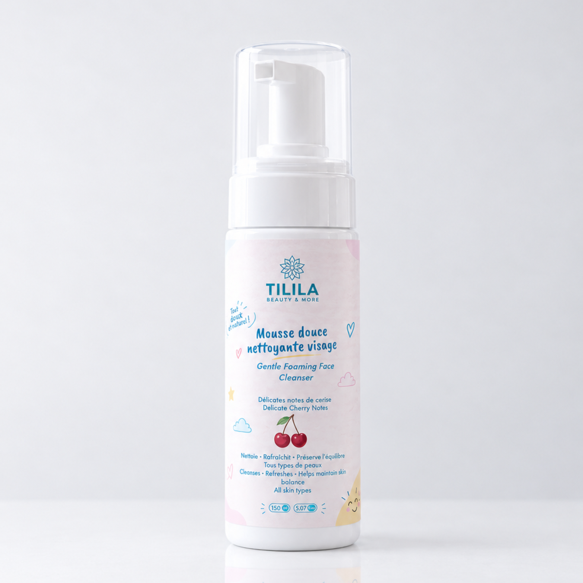 Mousse nettoyante visage douce Tilila