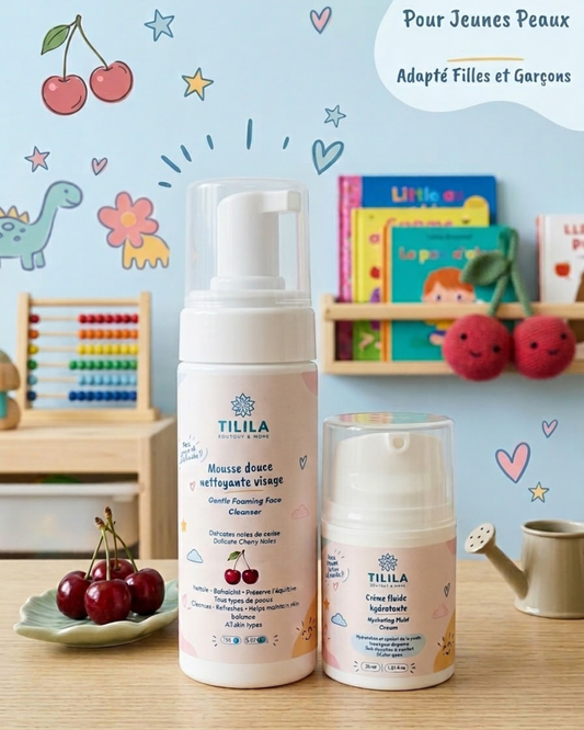 duo enfants nettoyage et hydratation